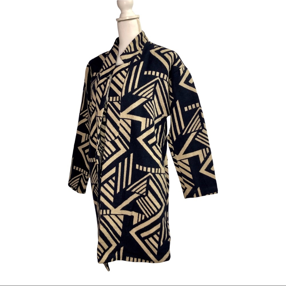 Old Navy geometric print open front coat (TALL)